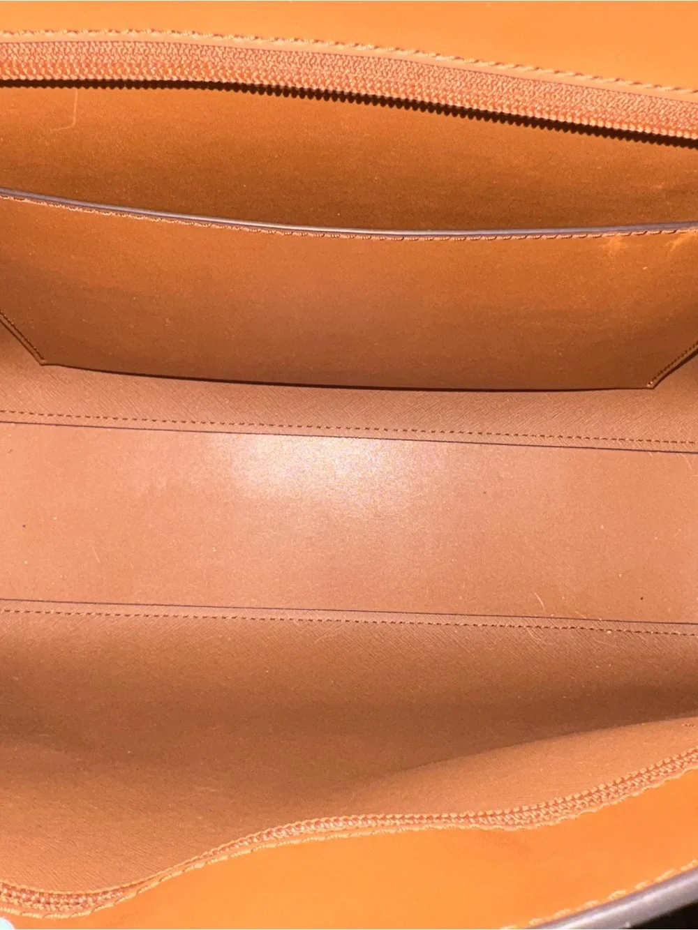 Michael Kors Cream Logo Tote with Brown Leather Straps - Picture 4 of 6